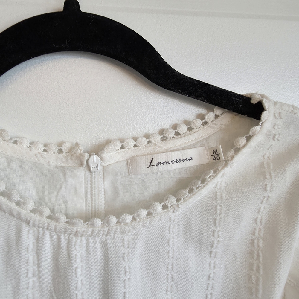 Eyelet Faux-Wrap Dress Size M - Picture 5 of 6